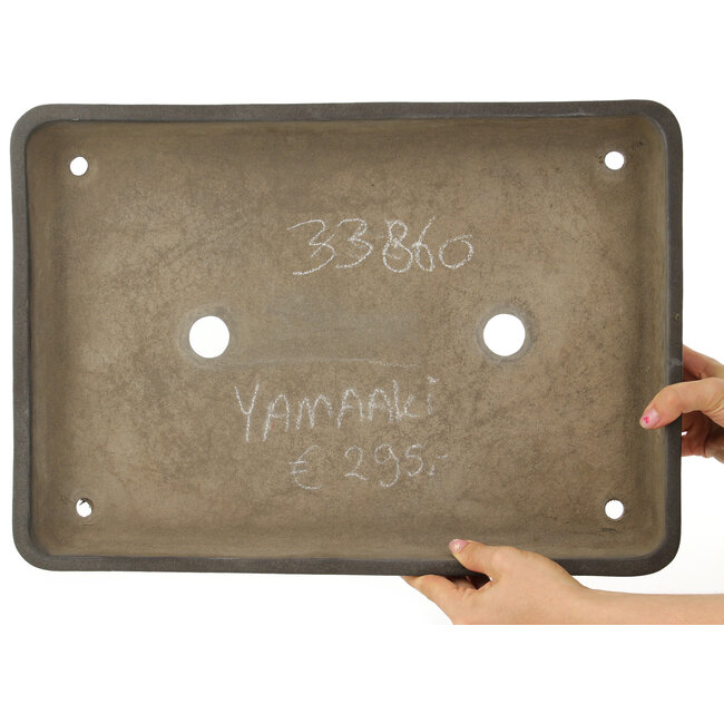 Pot à bonsaï rectangulaire non émaillé de Yamaaki - 467 x 330 x 60 mm