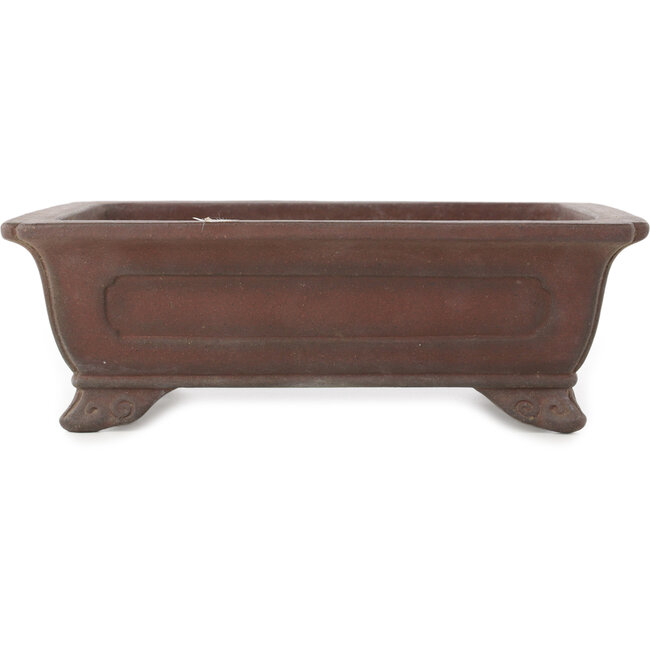 Rectangular unglazed bonsai pot by Yamaaki - 292 x 230 x 95 mm