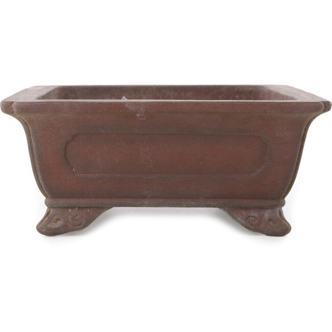 Rectangular unglazed bonsai pot by Yamaaki - 292 x 230 x 95 mm
