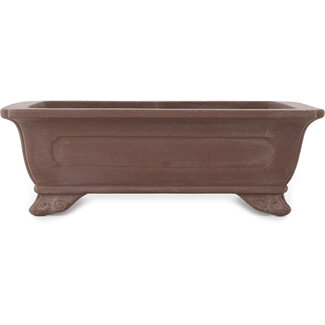  Yamaaki 295 mm rectangular unglazed bonsai pot by Yamaaki, Tokoname, Japan
