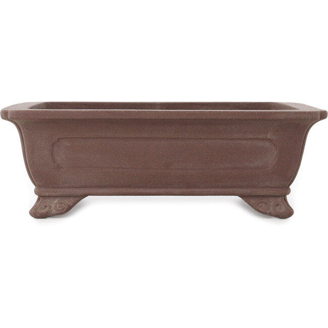 Rectangular unglazed bonsai pot by Yamaaki - 295 x 220 x 98 mm
