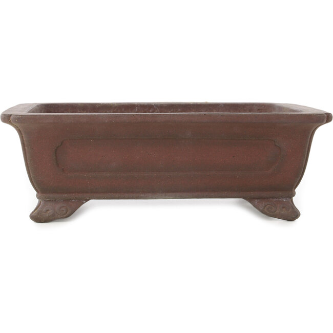 Rectangular unglazed bonsai pot by Yamaaki - 292 x 230 x 95 mm