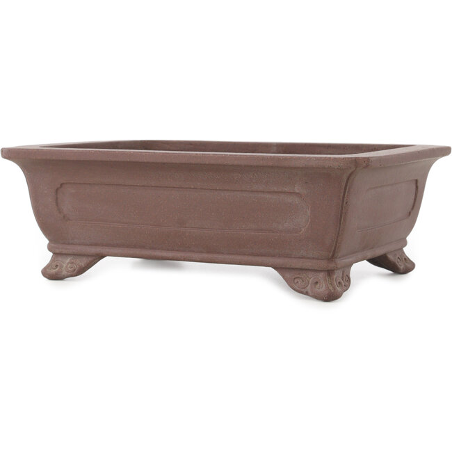 Rectangular unglazed bonsai pot by Yamaaki - 295 x 220 x 98 mm