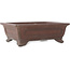 Rectangular unglazed bonsai pot by Yamaaki - 292 x 230 x 95 mm