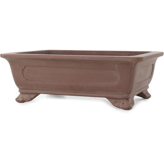 Maceta rectangular sin esmaltar para bonsái de Yamaaki - 295 x 220 x 98 mm