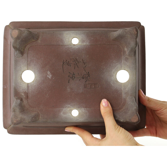 Pot à bonsaï rectangulaire non émaillé de Yamaaki - 292 x 230 x 95 mm