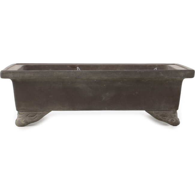 Rectangular unglazed bonsai pot by Yamaaki - 303 x 235 x 90 mm