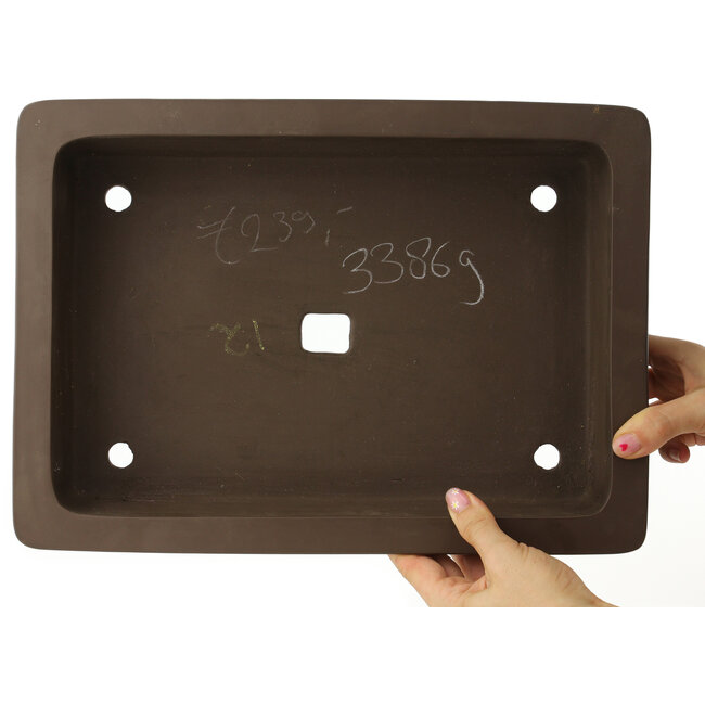 Maceta rectangular para bonsái sin esmaltar - 360 x 260 x 90 mm