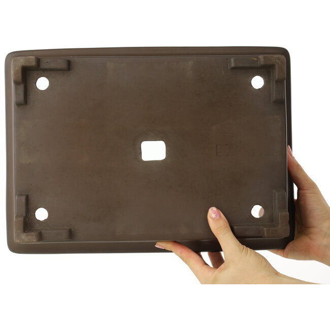 Maceta rectangular para bonsái sin esmaltar - 360 x 260 x 90 mm