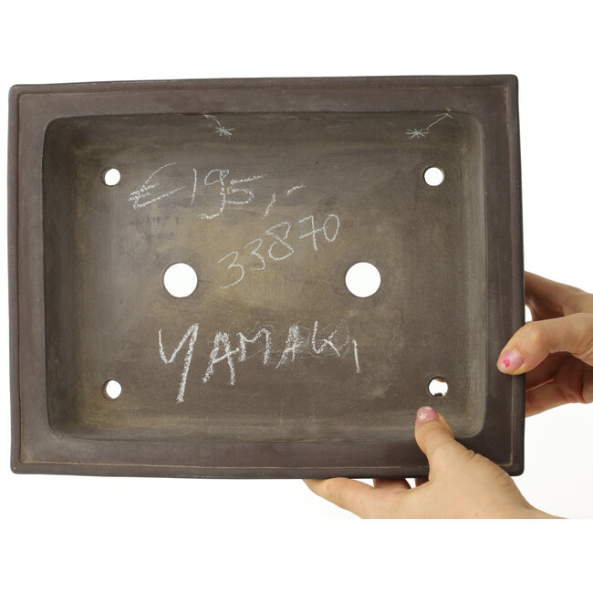 Vaso bonsai rettangolare non smaltato di Yamaaki - 303 x 235 x 90 mm