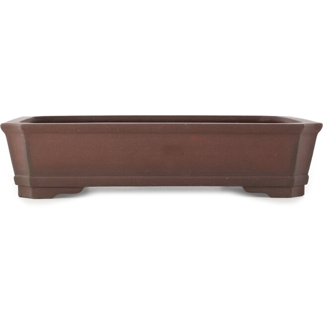Rectangular unglazed bonsai pot by Yamaaki - 445 x 317 x 103 mm