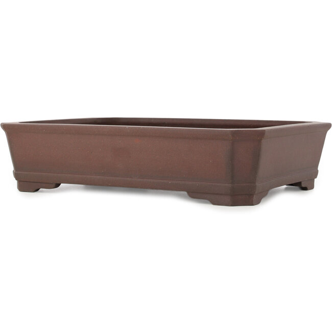 Rechthoekige ongeglazuurde bonsaipot van Yamaaki - 445 x 317 x 103 mm