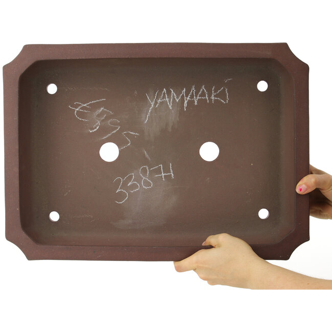 Pot à bonsaï rectangulaire non émaillé de Yamaaki - 445 x 317 x 103 mm