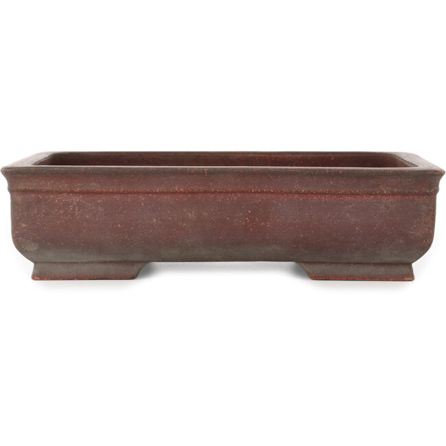 Rechthoekige ongeglazuurde bonsaipot van Izumi - 323 x 225 x 85 mm