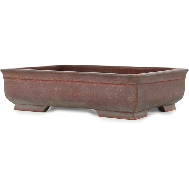 Maceta rectangular sin esmaltar para bonsái de Izumi - 323 x 225 x 85 mm