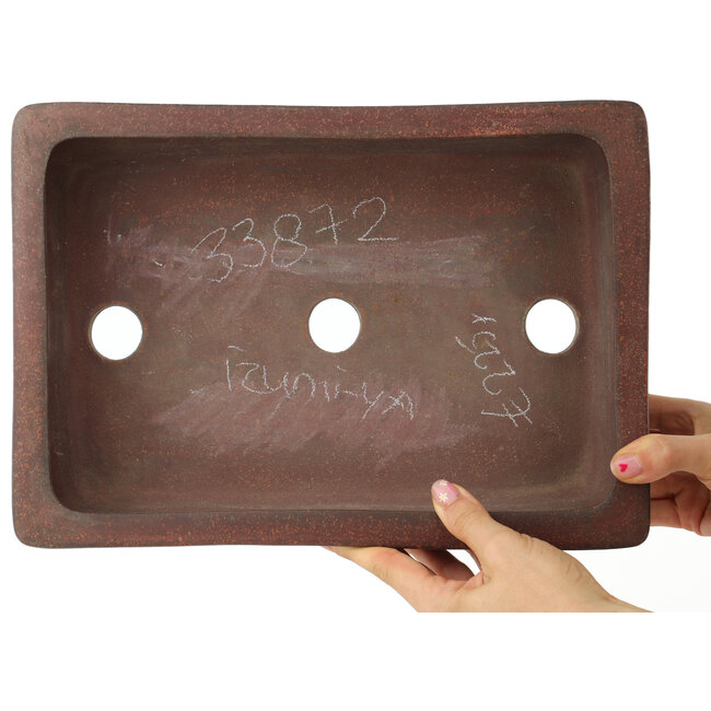 Pot à bonsaï rectangulaire non émaillé par Izumi - 323 x 225 x 85 mm
