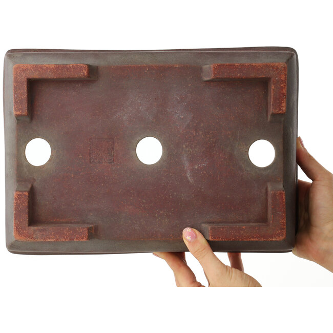 Pot à bonsaï rectangulaire non émaillé par Izumi - 323 x 225 x 85 mm