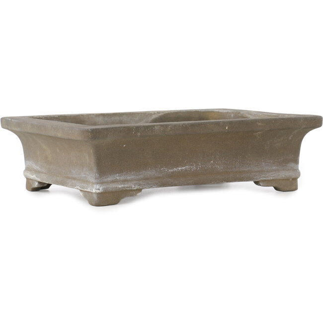 Rectangular unglazed bonsai pot by Yamaaki - 285 x 210 x 76 mm