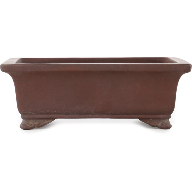 Maceta rectangular sin esmaltar para bonsái de Yamaaki - 255 x 192 x 90 mm