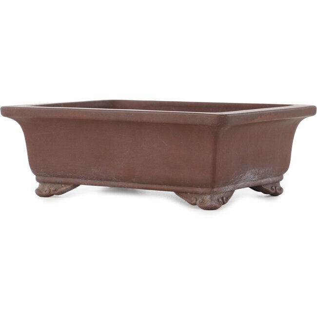 Pot à bonsaï rectangulaire non émaillé de Yamaaki - 255 x 192 x 90 mm