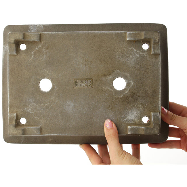 Maceta rectangular sin esmaltar para bonsái de Yamaaki - 285 x 210 x 76 mm