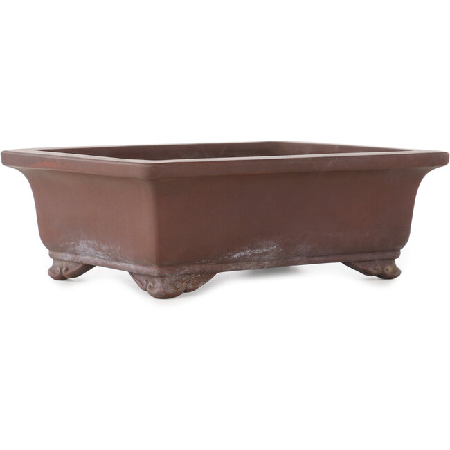 Rectangular unglazed bonsai pot by Yamaaki - 255 x 192 x 90 mm