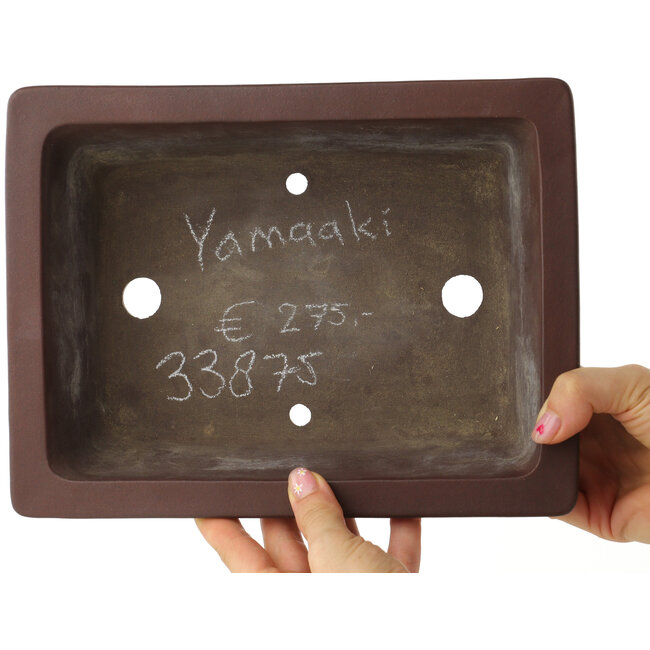 Vaso bonsai rettangolare non smaltato di Yamaaki - 255 x 192 x 90 mm