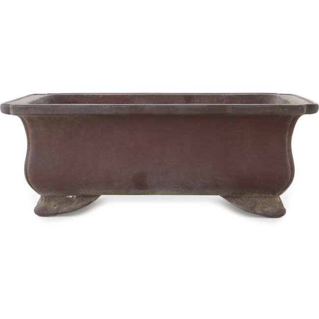 Rectangular unglazed bonsai pot by Yamaaki - 290 x 217 x 105 mm