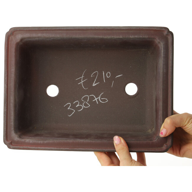 Pot à bonsaï rectangulaire non émaillé - 285 x 210 x 98 mm