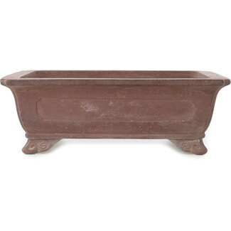  Yamaaki 291 mm rectangular unglazed bonsai pot by Yamaaki, Tokoname, Japan