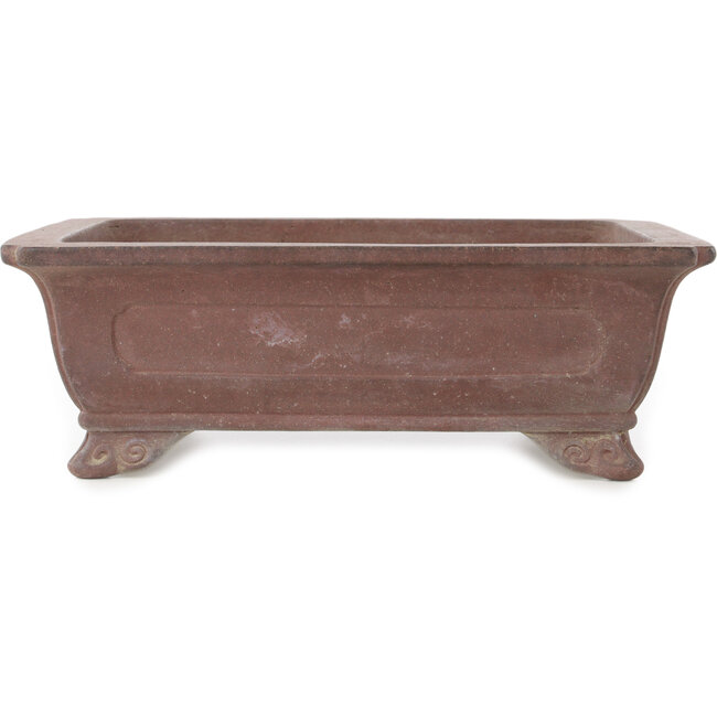 Maceta rectangular sin esmaltar para bonsái de Yamaaki - 291 x 221 x 98 mm