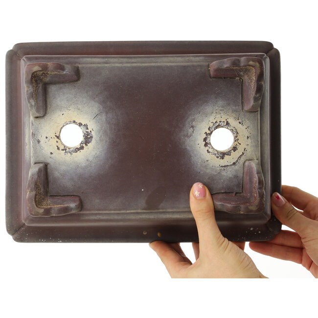 Maceta rectangular sin esmaltar para bonsái - 285 x 210 x 98 mm