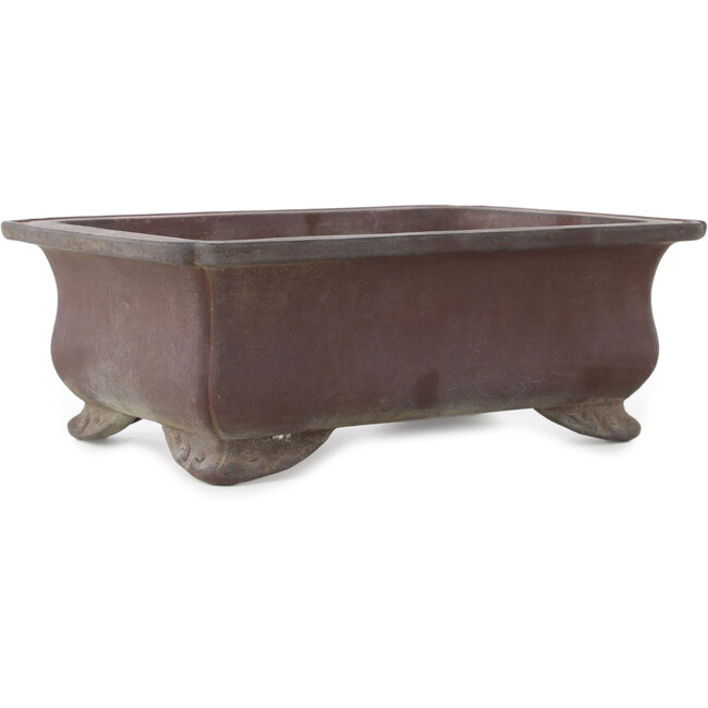 Rectangular unglazed bonsai pot by Yamaaki - 290 x 217 x 105 mm