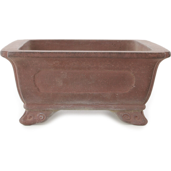 Rectangular unglazed bonsai pot by Yamaaki - 291 x 221 x 98 mm