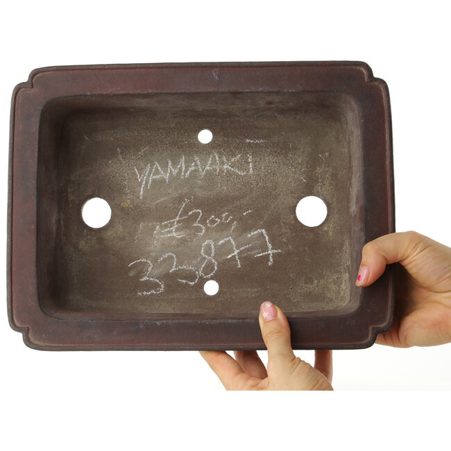 Pot à bonsaï rectangulaire non émaillé de Yamaaki - 290 x 217 x 105 mm