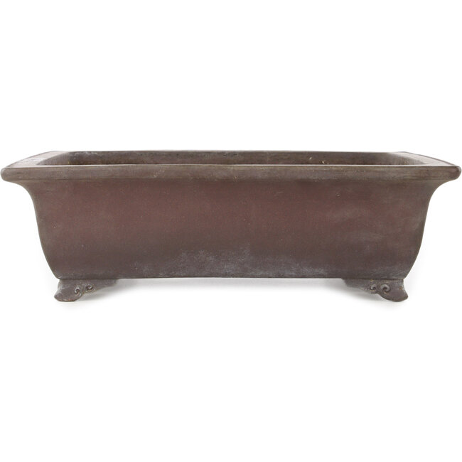 Rectangular unglazed bonsai pot by Yamaaki - 342 x 282 x 105 mm