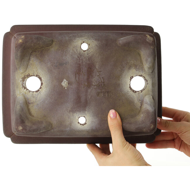 Pot à bonsaï rectangulaire non émaillé de Yamaaki - 290 x 217 x 105 mm