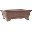 Rectangular unglazed bonsai pot by Yamaaki - 291 x 221 x 98 mm