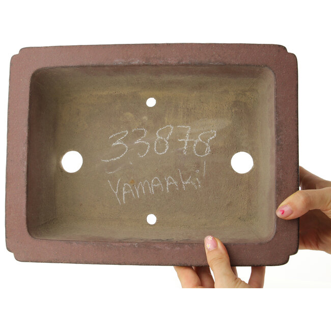 Maceta rectangular sin esmaltar para bonsái de Yamaaki - 291 x 221 x 98 mm