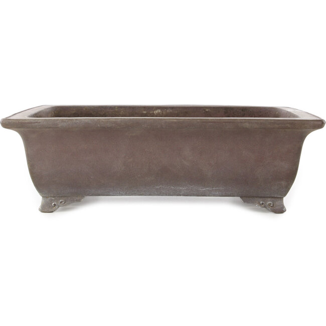 Rectangular unglazed bonsai pot by Yamaaki - 342 x 282 x 105 mm