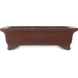  Yamaaki Maceta para bonsái rectangular sin esmaltar de 367 mm de Yamaaki, Tokoname, Japón