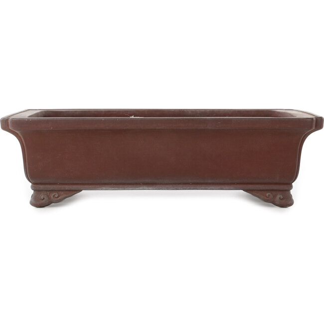 Rectangular unglazed bonsai pot by Yamaaki - 367 x 277 x 107 mm