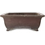 Rectangular unglazed bonsai pot by Yamaaki - 342 x 282 x 105 mm