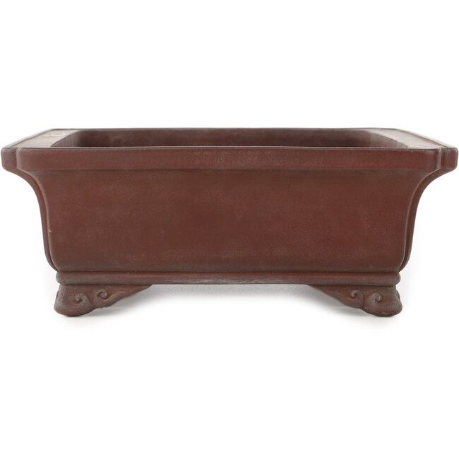 Rectangular unglazed bonsai pot by Yamaaki - 367 x 277 x 107 mm