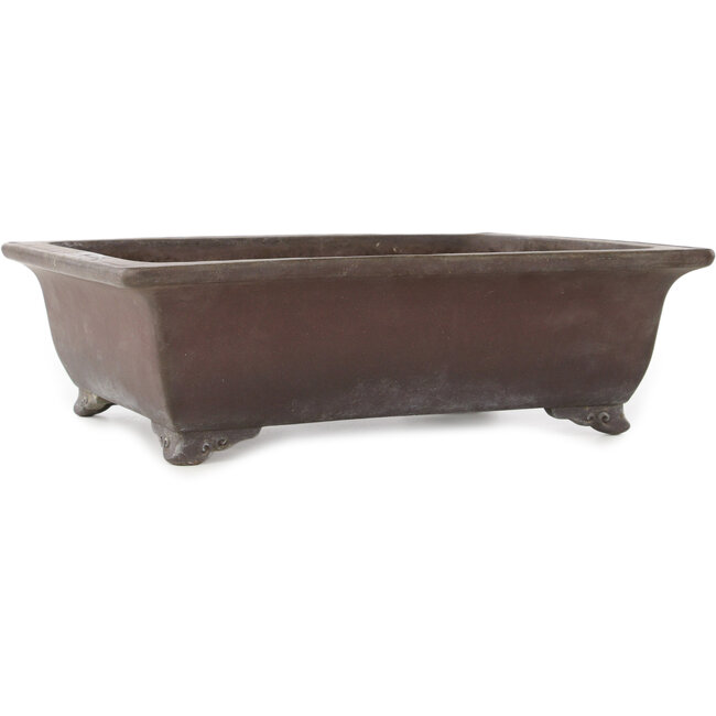 Maceta rectangular sin esmaltar para bonsái de Yamaaki - 342 x 282 x 105 mm