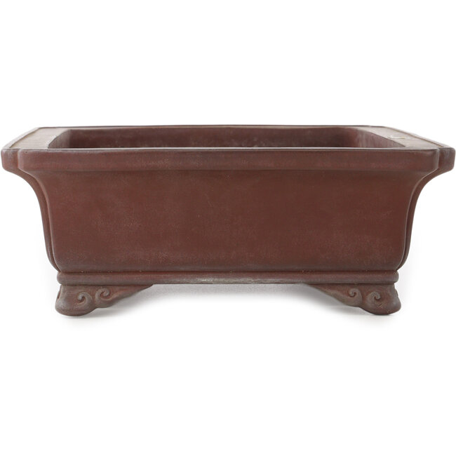 Rectangular unglazed bonsai pot by Yamaaki - 367 x 277 x 107 mm