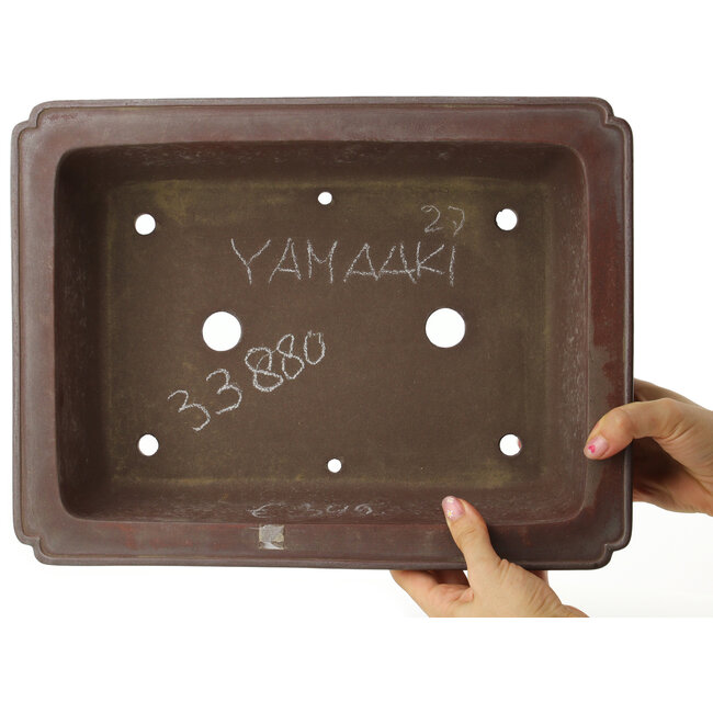 Pot à bonsaï rectangulaire non émaillé de Yamaaki - 367 x 277 x 107 mm