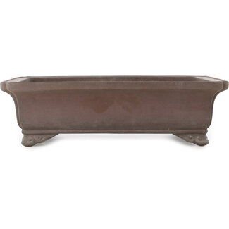  Yamaaki 368 mm rectangular unglazed bonsai pot by Yamaaki, Tokoname, Japan
