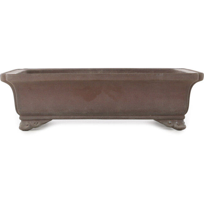 Rectangular unglazed bonsai pot by Yamaaki - 368 x 280 x 100 mm