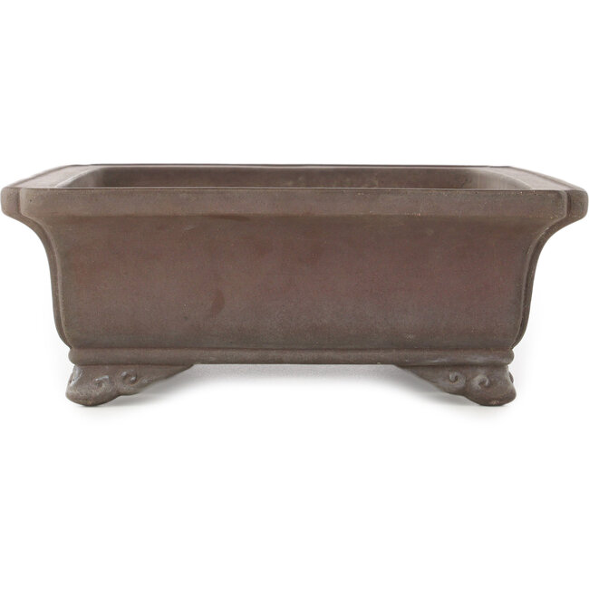 Rectangular unglazed bonsai pot by Yamaaki - 368 x 280 x 100 mm